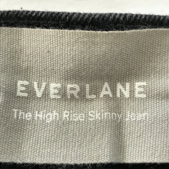 Everlane Skinny Jeans Women 28 Black Mid Rise Raw Hem Stretch Preppy 18005 - Picture 3 of 14